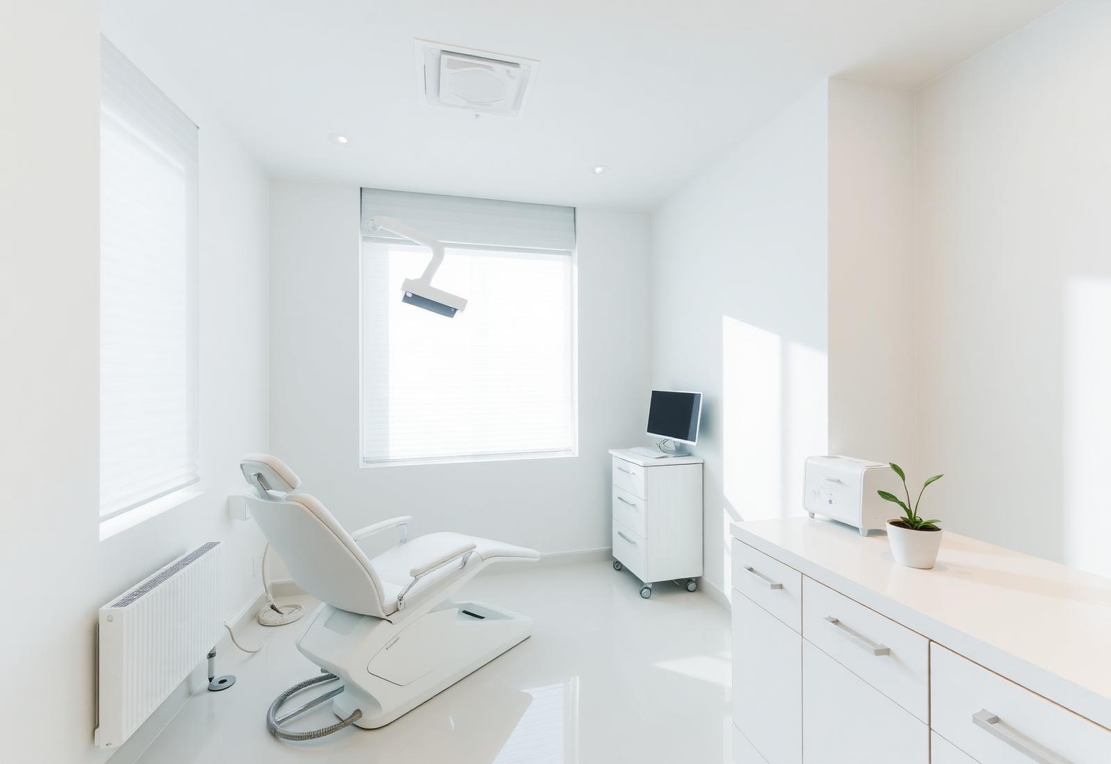 Bright, clean treatment room at ANNS Skin Clinic Dubai